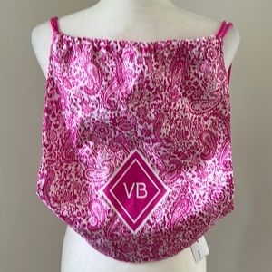 Vera Bradley Pink /White Paisley Print Nylon Back Sack NWT